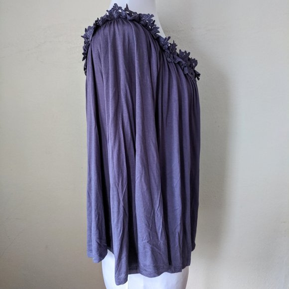 Grape Lilac Purple Top Floral Lace Collar - Picture 8 of 9